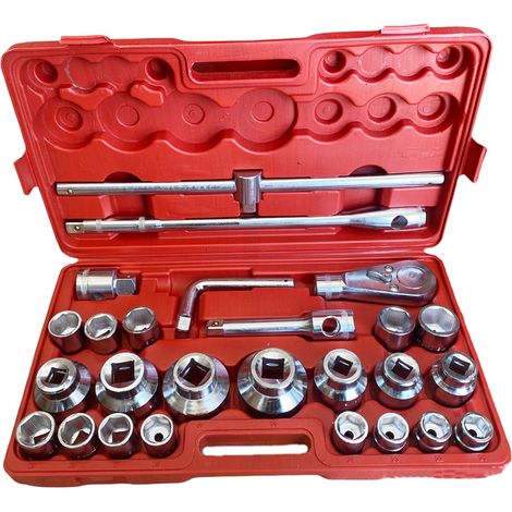 SET CHIAVI A BUSSOLA ESAGONALI 3/4" 26pz 21-65mm CAMION TRATTORI Cr-V (1/3)