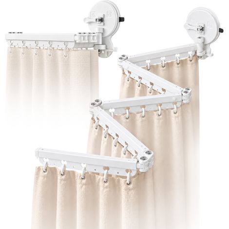 Tringle à rideau de douche sans perçage, ventouse, support de rail de rideau de douche adapté au dressing de salle de bain (1/5)
