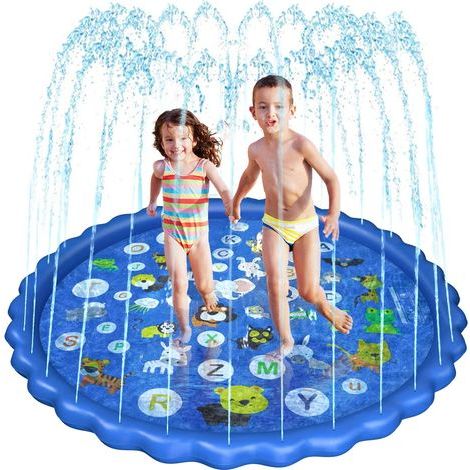 Tapis de Jet d'eau Enfant - Tapis d'éclaboussure PVC Antidérapant 170 cm (1/5)