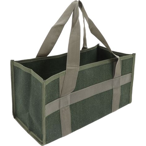 Werkzeugtasche mit großer Öffnung, olivgrün, strapazierfähiges, wasserdichtes Canvas, große Größe, Elektrikertasche, 43 x 21 x 21 cm (1/5)