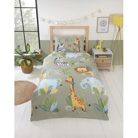 Rapport Home Rumble In The Jungle - Set copripiumino per bambini, per letto singolo, colore: Verde