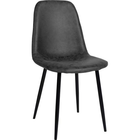 Chaise de salle à manger Napier Noir Similicuir vintage