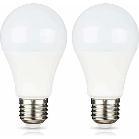 Ampoule LED E27 - 9 W - 12 V / 24 V - Blanc Froid 6500 K - 750 Lm - Angle 270° - Pour Panneau Solaire Garage Caravane Bateau - Lot de 2
