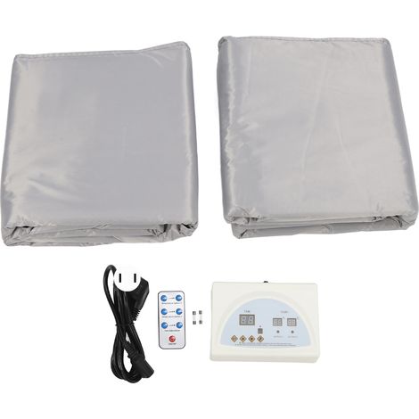 Couverture infrarouge lointain pour amincissement, réglable, télécommande, drapé brûle-graisses, argent, prise US 110V (1/5)