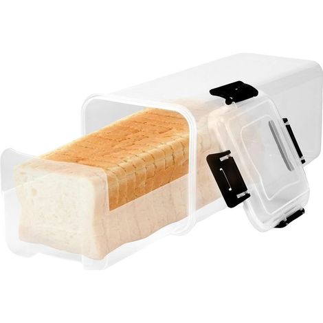 Boîte de rangement pour pain, porte pain, distributeur de pain sandwich en plastique sans BPA pour garder frais, récipient hermétique réutilisable (1/5)