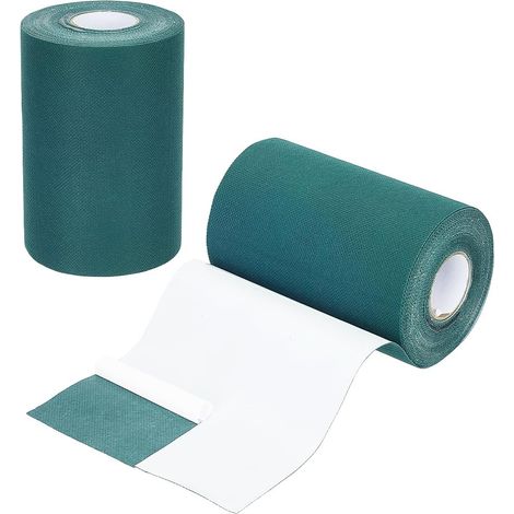2 Rouleaux Ruban de Gazon Synthétique 15cmx10m Ruban Jointure Autoadhésif pour Pelouse Synthétique Ruban pour Gazon Artificiel Bricolage Extérieur Tapis pour Animaux Moquette Patio Jardin (1/5)