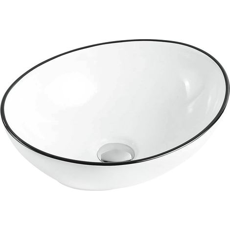 Mexen Elza Aufsatzwaschbecken 40 x 33 cm, Weiß/Schwarz - 21014007 (1/2)