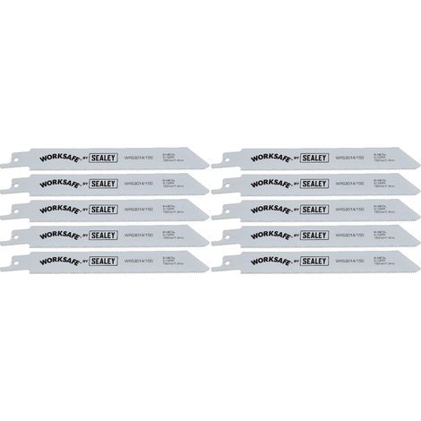Reciprocating Saw Blade Metal 150mm Length 18tpi Bi Metal Pack of 10 (1/2)