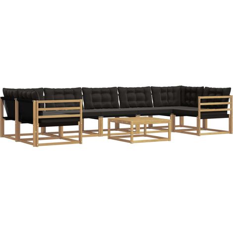 Outdoor Sofa Set 8 pcs White and Black 79 x 79 x 37 cm vidaXL (1/5)