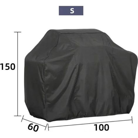 Housse de barbecue d'extérieur, taille S, 210D 100 x 60 x 150 cm, imperméable et résistante à la poussière. (1/4)