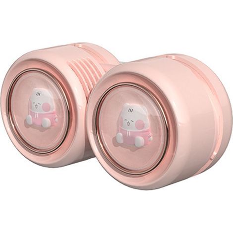 USB-Nackenventilator ohne Rotorblätter, leise, 3 Geschwindigkeitsstufen, integrierter 1600-mAh-Akku, pink (1/5)