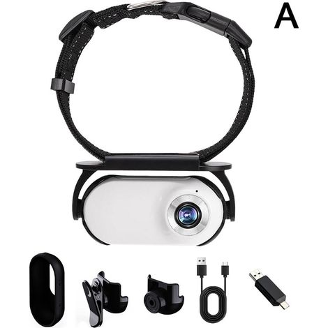 Filiyano-Caméra pour chien/chat 4K, caméra HD 1080p pour collier, mini caméra corporelle A[JUN] blanche taille unique (1/5)