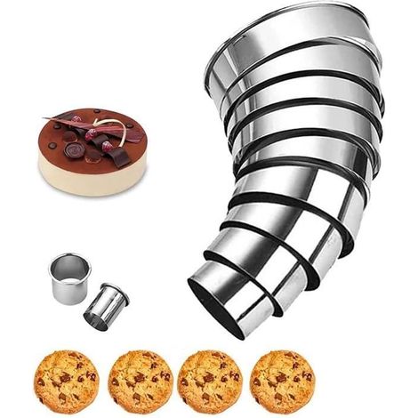 Emporte-pièces Ronds - Inox - 11PCS - Tailles de 2,3 à 9,2 cm - Antiadhésif - Résistant à la rouille (1/4)