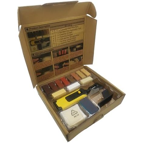 kit réparation carrelage, kit reparation parquet stratifié de 17 pièces pour surfaces stratifiées et en bois toutes sortes, plans de travail, réparation de carreaux ébréchés (1/5)