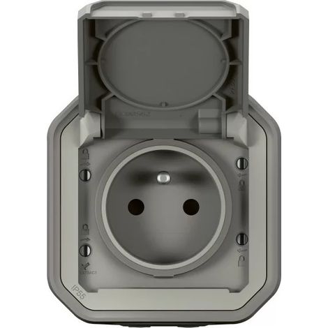 Legrand Plexo 069731L 2P+T waterproof 16A socket outlet - Complete - Surface-mounted - Grey