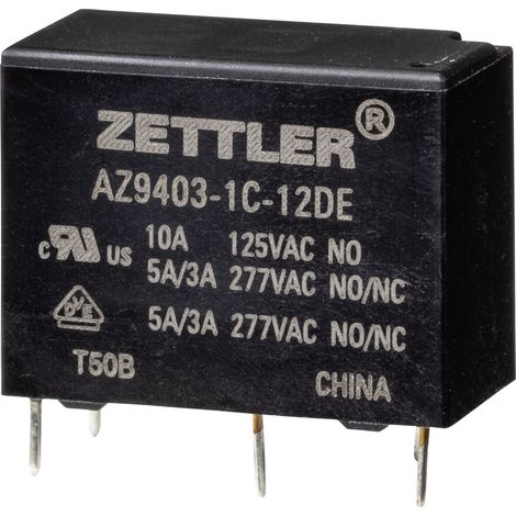 Zettler Electronics AZ9403-1C-12DE Powerrelais 12 V/DC 5 A 1 St. (1/2)