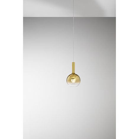 Suspension En Verre Borosilicate Or Miroir Dégradé, Douille E27, Design Moderne, Câble Réglable, Diamètre 20 Cm, Ip20 - Perenz Luminaire Chic. (1/2)