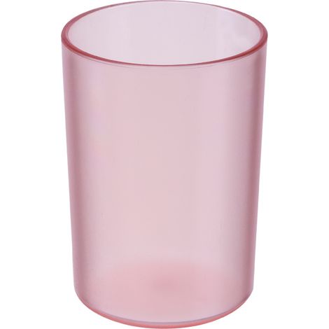 1 tasse de brosse à dents, texture givrée, gargarisme rond, rose transparent (1/5)