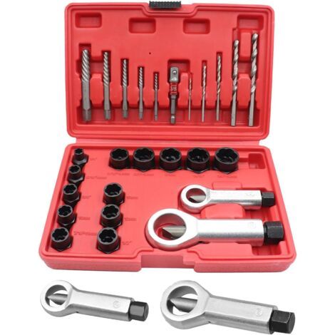 Kit extracteur de vis 26 pièces – Acier chrome-molybdène et acier à grande vitesse – Pour vis et boulons endommagés – Démontage efficace (1/5)