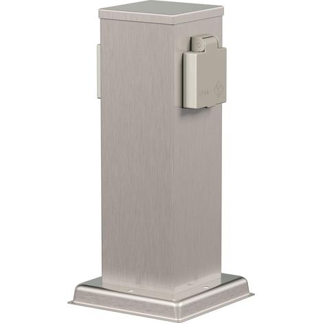 Garten Colonne de Prises Polly pour l'extérieur, IP44, 2X, Acier Inoxydable, INOX, carré, 27 cm (1/5)