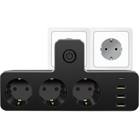 [JAMAIS UTILISÉ] Multiprise, Multiprise USB, Multiprise avec Interrupteur, Multiprise Française 7 en 1 avec 3 USB et 1 Type C, Prise avec Interrupteur, Prise Multiple pour la Maison, Le Voyage et Le B (1/4)