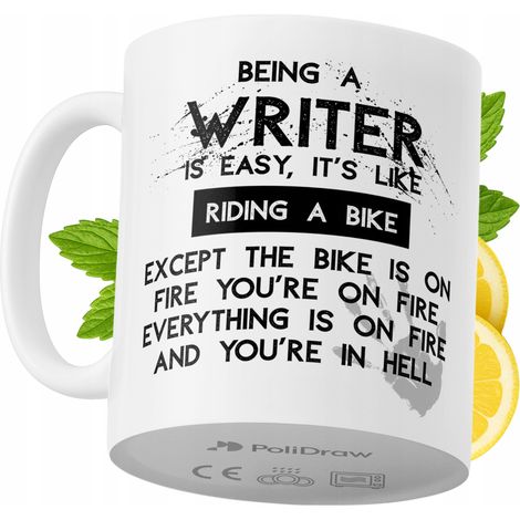 Lustige Kaffeetasse für Schriftsteller mit witzigem Textdesign – ideal für Geburtstage, Namenstage, Feiertage und besondere Anlässe. Hochwertige Tasse für Zuhause, Büro und Arbeit. Farbe: Weiß, 330 ml