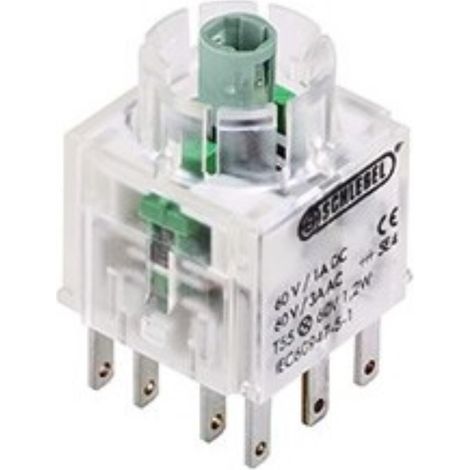 BZL5439 Georg Schlegel Contacteur à bouton-poussoir lumineux, 2NC + 2NO Contacteur B439 Connecteur plat 2,8 mm x 0,8 mm - 1 Stück (1/2)