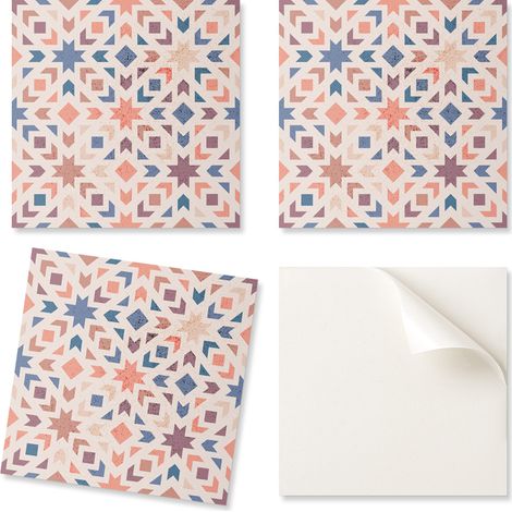 Azulejos decorativos de PVC para pared con dise帽o geom茅trico en armon铆a, 20x20x20 cm.