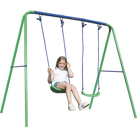 Balançoire double pour enfants Play 21 - 220x140x180cm. Balancoire (1/5)