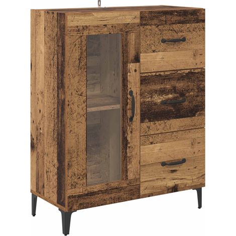 Maison La Vie - Buffet Salon Moderne - Meuble de rangement - Bois Ancien 69,5 x 34 x 90 cm Bois d'ingénierie et fer bu3051 (1/5)