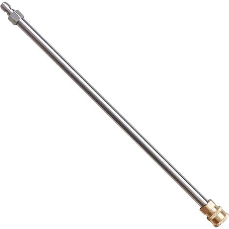 Tige d'extension pour nettoyeur haute pression – Tige de lance de 38,1 cm, fixation pour nettoyeur de gouttière, 4000 psi, extension de lance de rechange à connexion rapide de 6,35 mm (1/5)
