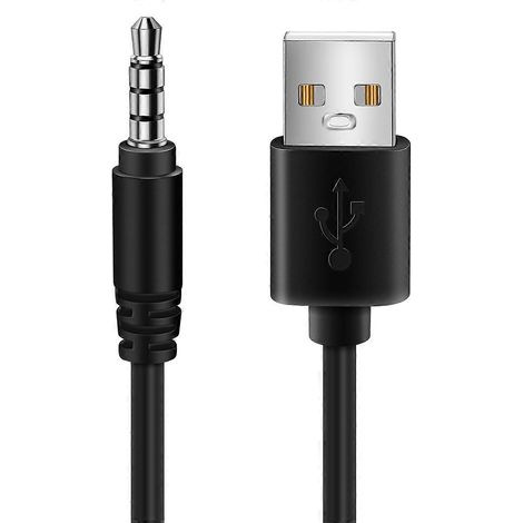 Câble adaptateur de charge USB 2.0 mâle avec prise auxiliaire audio 3,5 mm pour lecteur MP3 de voiture (1/5)