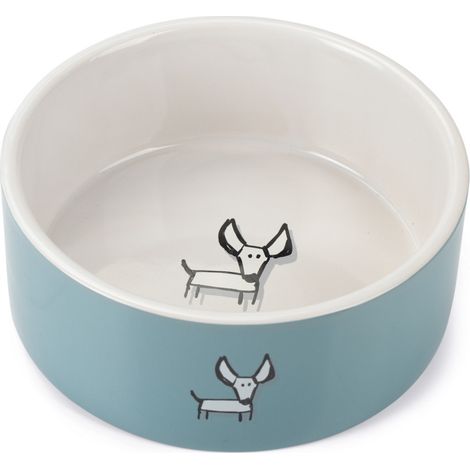 Filiyano-Bol en céramique turquoise et blanc à motif Beeztees, diamètre 185 x 7,5 mm
