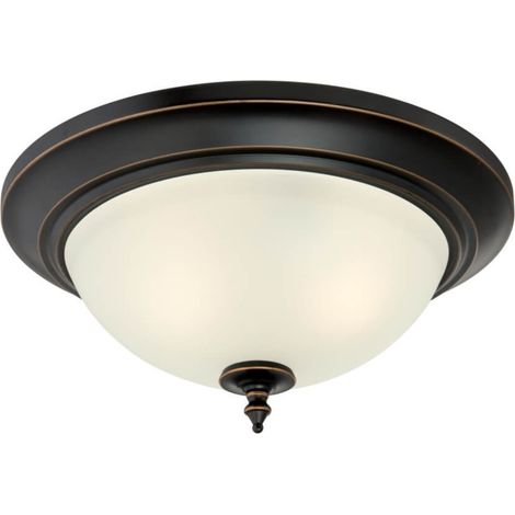 Plafonnier Harwell Bronze Ambré 2 Ampoules