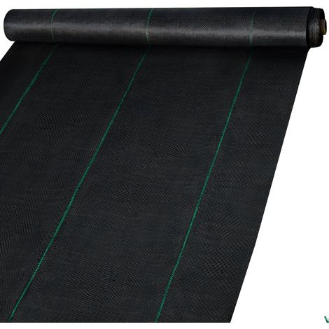 Toile Tissée Jardin 91,4 m x 1,83 m Toile Anti-Mauvaises Herbes Tissé Anti-UV pour les Allées des Terrasses Empêcher les Mauvaises Herbes et Idéal Également pour les Allées de Potagers (1/5)