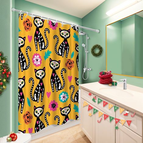 Rideau de bain imprimé polyester 180x180 cocooning polyester pour salle de bain pour ambiance spa à domicile (1/5)