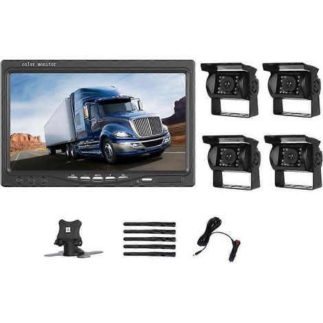 7-Zoll-Monitor, 1080P HD-DVR-Aufnahme, Rückfahrkamera, 12V-36V-Display