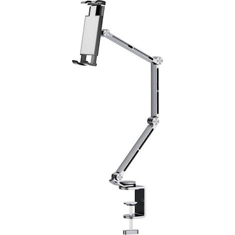 Support métallique robuste pour téléphone/tablette, support pliable flexible et rétractable, support universel en alliage d'aluminium (1/5)