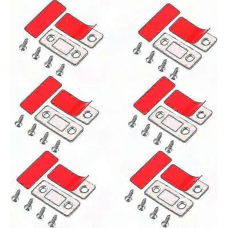 Lot de 6 fermetures magnétiques ultra-minces et puissantes pour portes de placard avec adhésif - Verrouillage magnétique robuste compatible avec les meubles