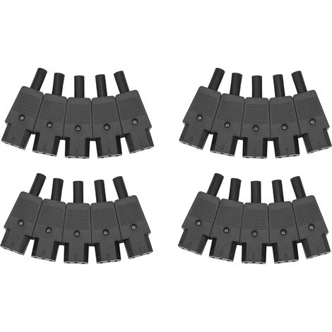 Packung mit 20 IEC 320 C13 auf 3-polige Buchsenstecker-Adapter für Netzkabel (1/5)