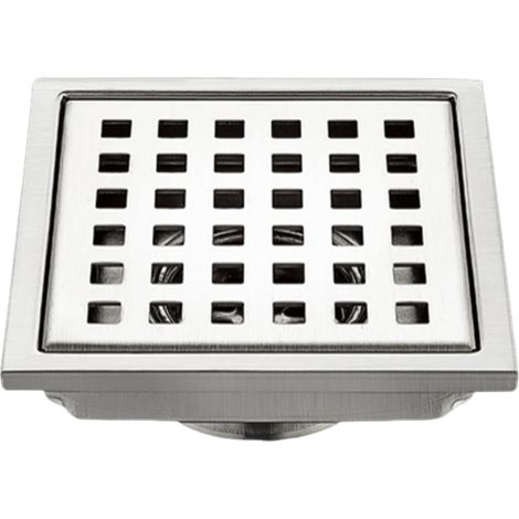 Ymyny – Siphon de sol extérieur 12x12cm en acier inoxydable 304 – Écoulement de douche avec arrêt du parfum – Tamis à cheveux amovible - Silver-12 (1/5)