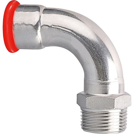 Coude 90° conique F/M électrozingué à sertir SERTIsteel Carbone- Empreinte M 40x49 - Ø48mm