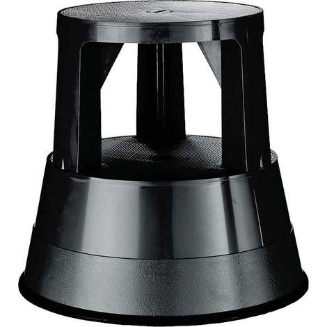 BRB Rolltritt aus Kunststoff, schwarz, Tragkraft 150 kg, Ø 290/440 mm, Höhe 430 mm