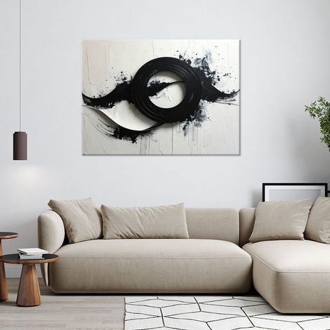 Wandbild Schwarz-weiße Unendlichkeitsform-Abstraktion 60x40 (1/4)
