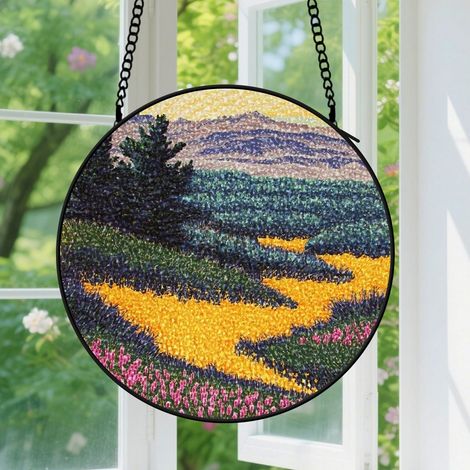 20cm Suspension en Vitrail Coloré, Attrape-Soleil Unique Minimaliste Élégant en Verre, Décoration Intérieure Maison, Cadeau Noël (1/5)