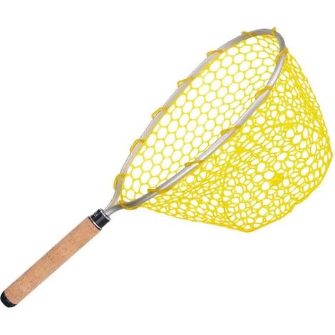 Épuisette pour adulte avec manche, adaptée à la pêche au bar, à la truite et au saumon manche en bois. (1/4)