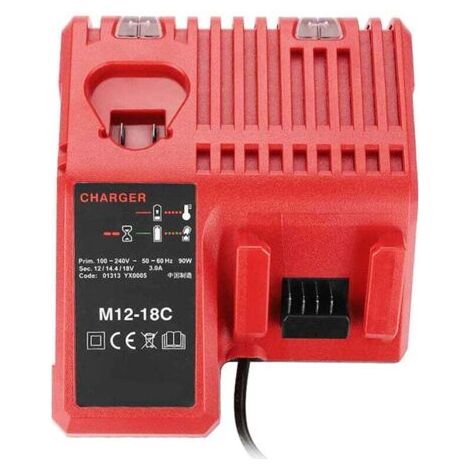 Chargeur pour batterie lithium Milwaukee 12V-18V - Compatible M12-18C M18 - Prise US - Remplacement original (1/3)