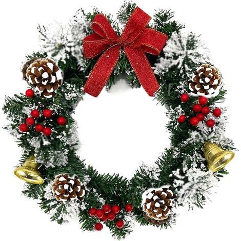 Weihnachtstürklopfer, 30 cm, Weihnachtskranz, Haustürdekoration für Weihnachten, künstlicher Weihnachtstürklopfer. (1/5)