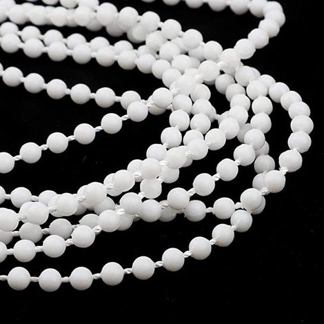 Accessoires de chaîne à billes blanches pour stores enrouleurs et stores vénitiens, chaîne à billes dense 4,56MM. (1/5)