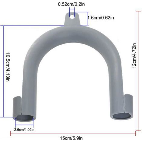 Gris - Support de tuyau de vidange pour Machine à laver en forme de U, 2 pièces, pour lavage de vêtements, pi (1/4)